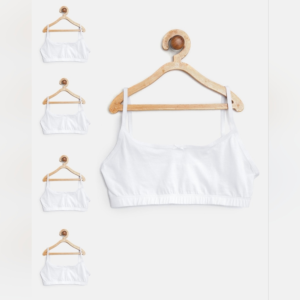 Set of 5 White Bralettes